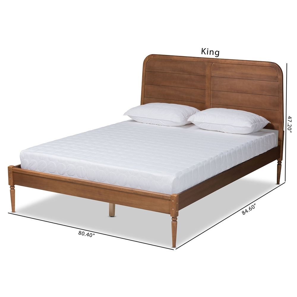 Kassidy Walnut Brown Finished Wood King Size Platform Bed