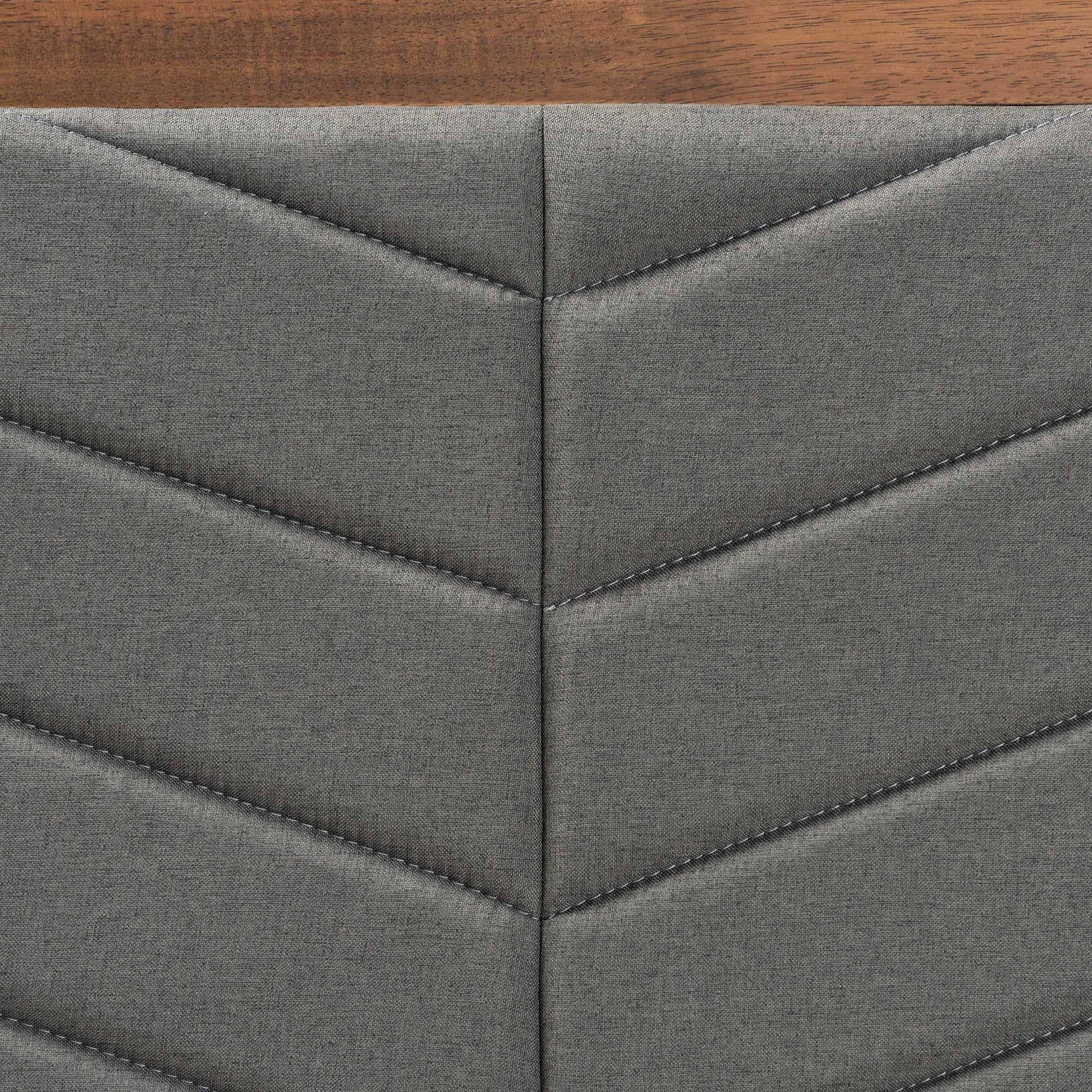 Roze Dark Grey Fabric and Walnut Brown Finished Wood Twin Size Bed