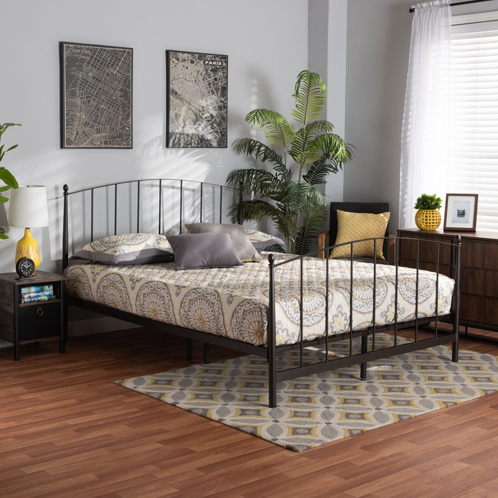 Lana Black Finished Metal Full Size Platform Bed