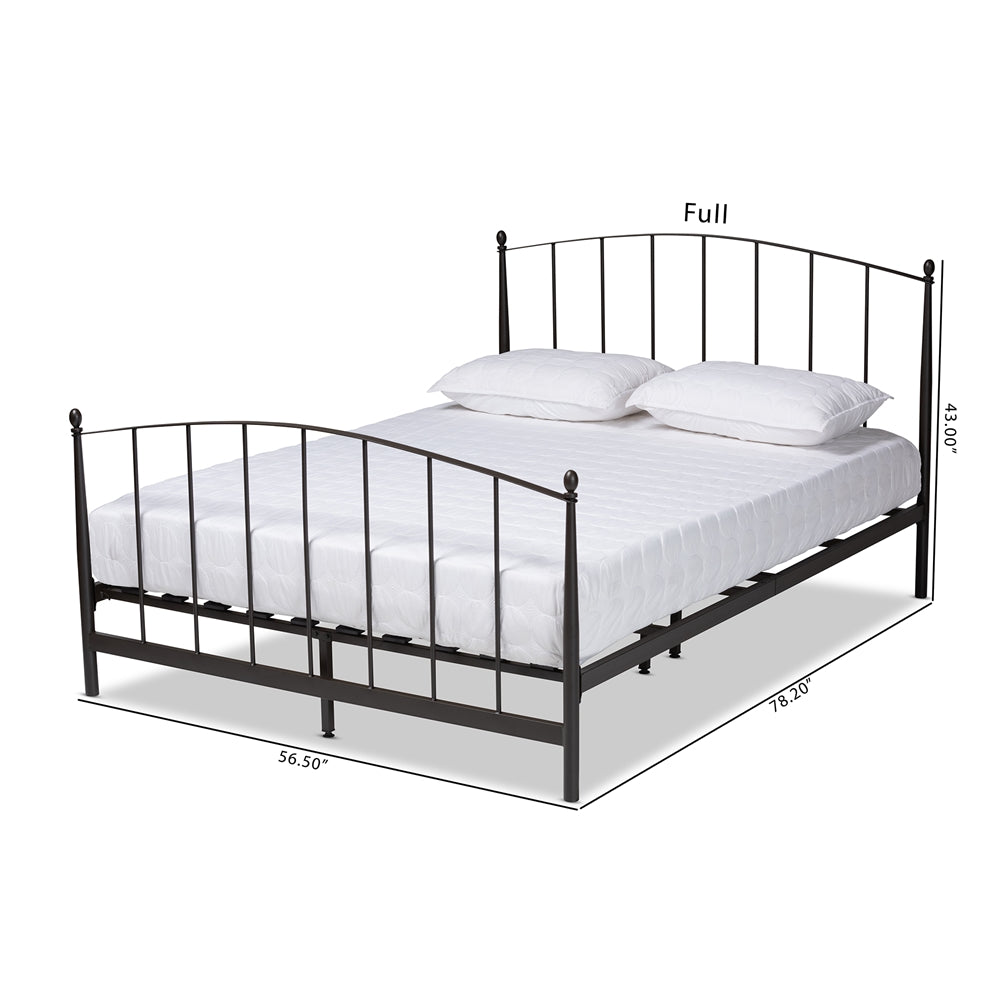 Lana Black Finished Metal Full Size Platform Bed