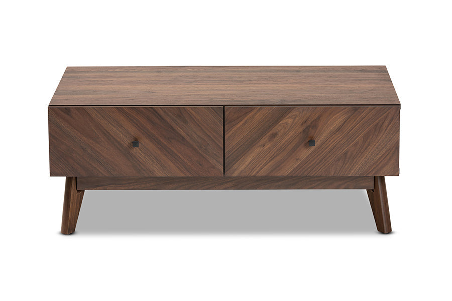 Hartman Mid-Century Modern Walnut Brown Finished Wood Coffee Table