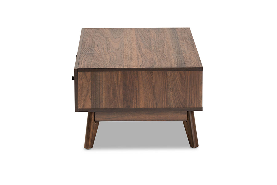 Hartman Mid-Century Modern Walnut Brown Finished Wood Coffee Table