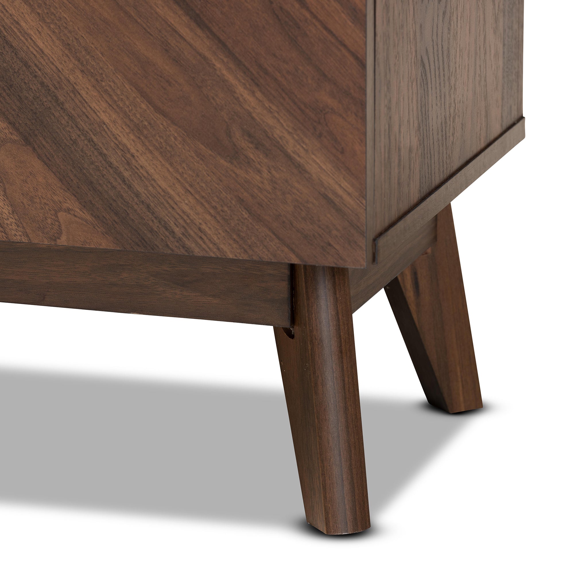 Hartman Mid-Century Modern Walnut Brown Finished Wood Shoe Cabinet