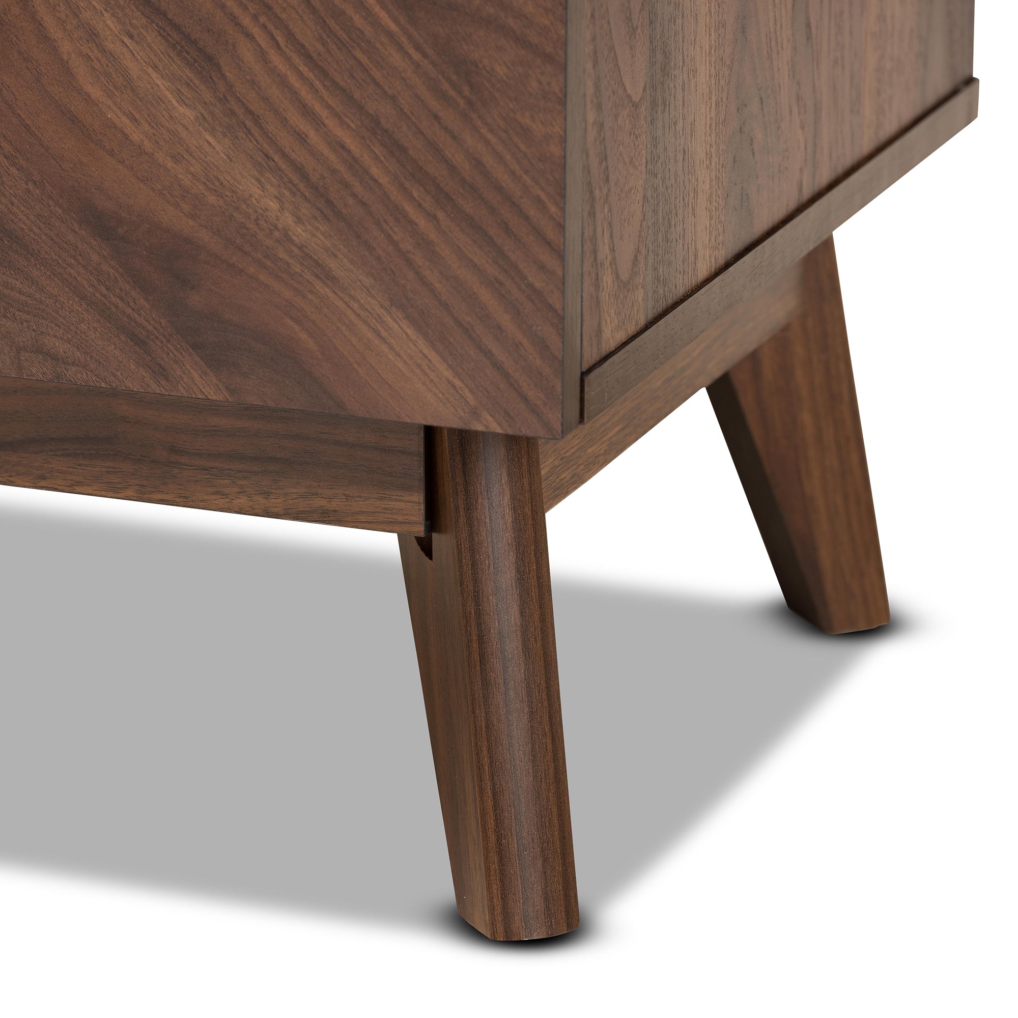 Hartman Mid-Century Modern Walnut Brown Finished Wood 2-Drawer Nightstand