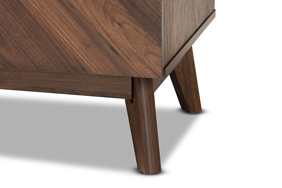 Hartman Mid-Century Modern Walnut Brown Finished Wood 3-Drawer Storage Chest
