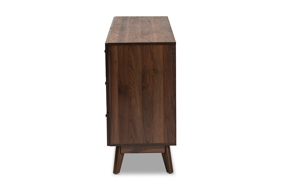 Hartman Mid-Century Modern Walnut Brown Finished Wood 6-Drawer Dresser