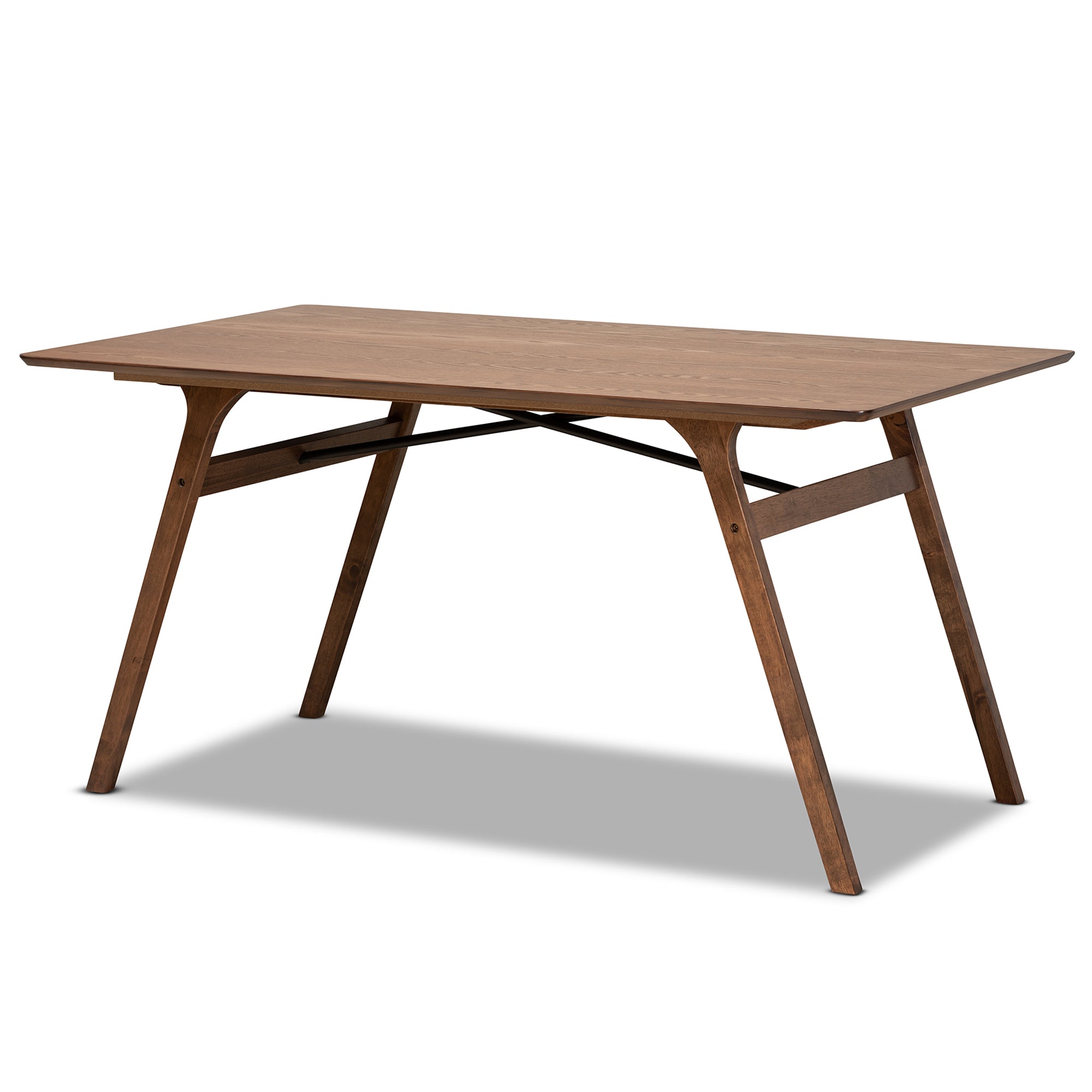 Baxton Studio Saxton Mid-Century Modern Transitional Walnut Brown Finished Wood Dining Table