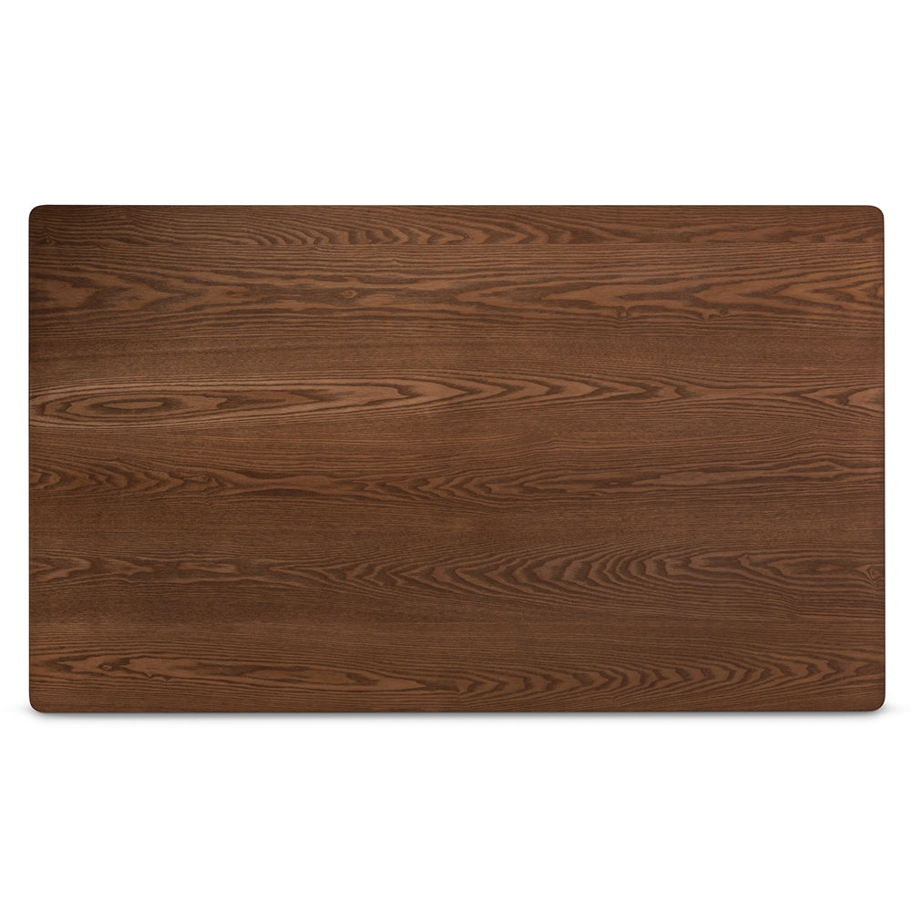 Saxton Mid-Century Modern Transitional Walnut Brown Finished Wood Dining Table