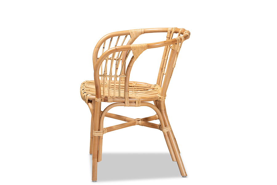 bali & pari Luxio Modern and Contemporary Natural Finished Rattan Dining Chair