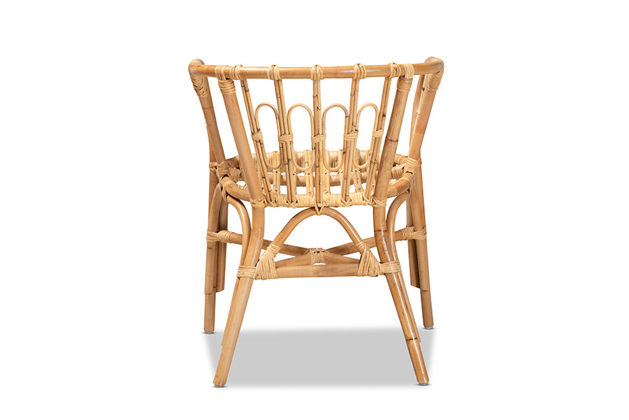bali & pari Luxio Modern and Contemporary Natural Finished Rattan Dining Chair