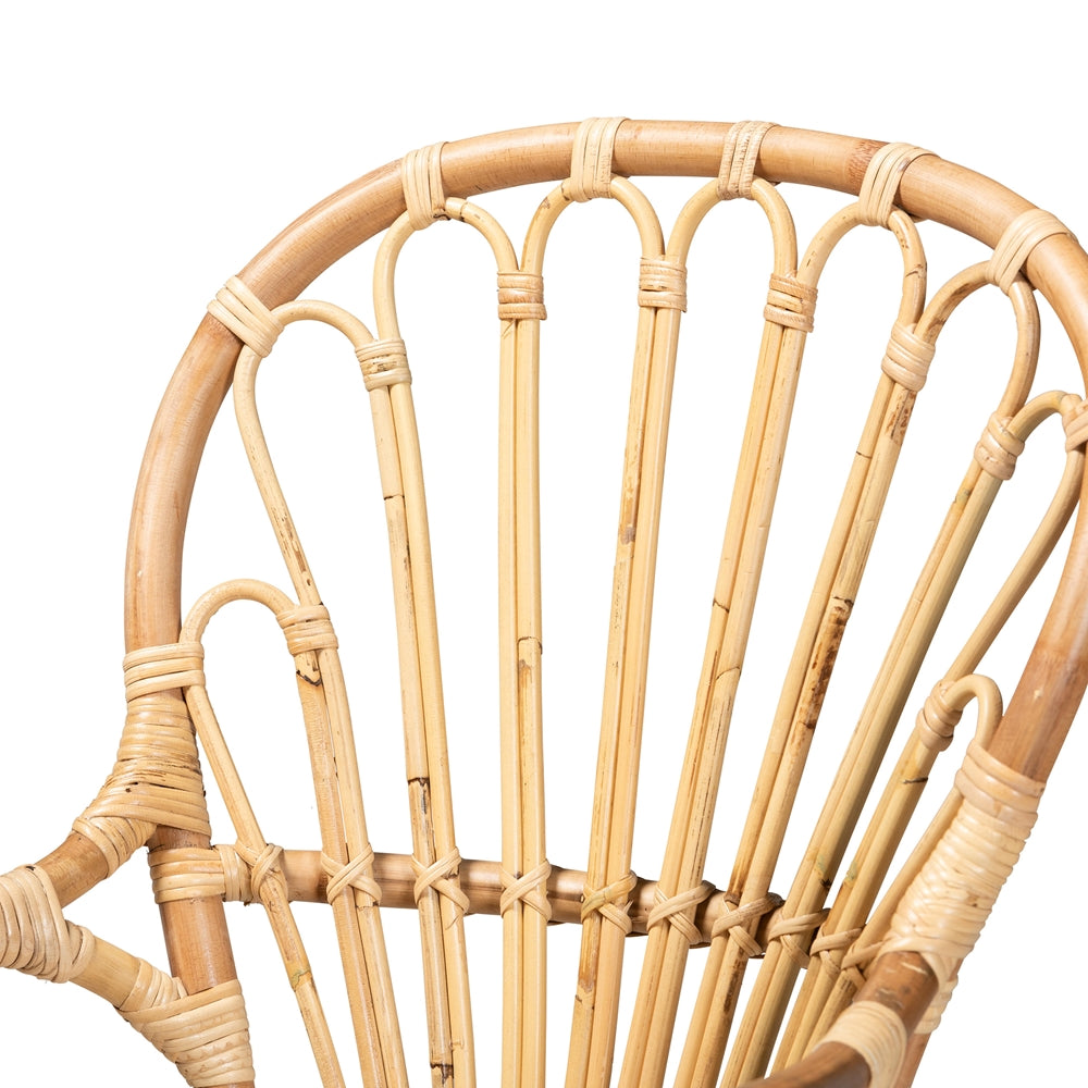 bali & pari Sheraton Modern and Contemporary Natural Finished Rattan Dining Chair