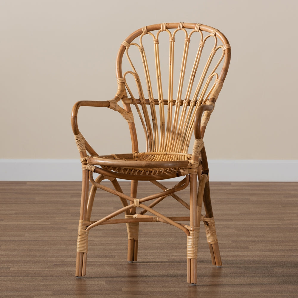 bali & pari Sheraton Modern and Contemporary Natural Finished Rattan Dining Chair