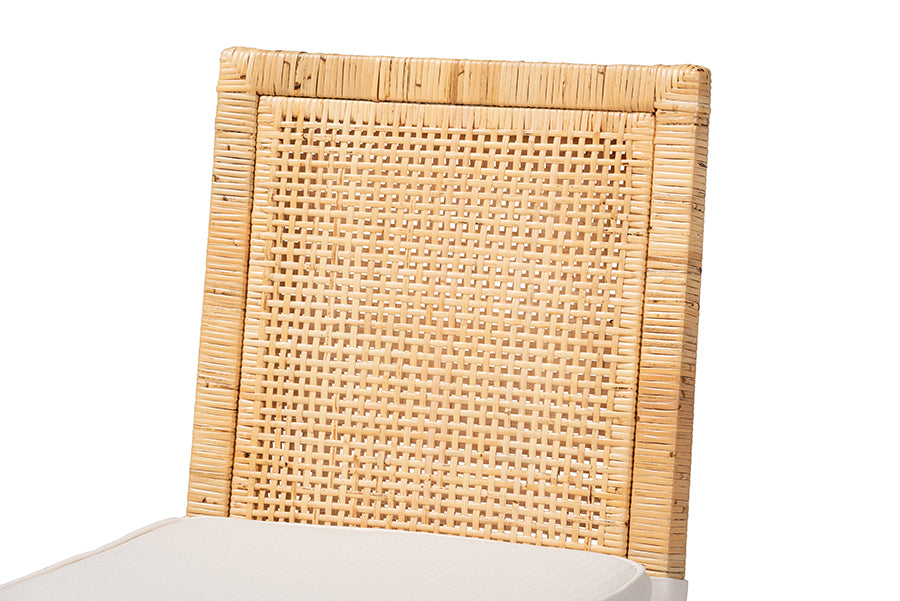 Sofia Modern and Contemporary Natural Finished Wood and Rattan Dining Chair
