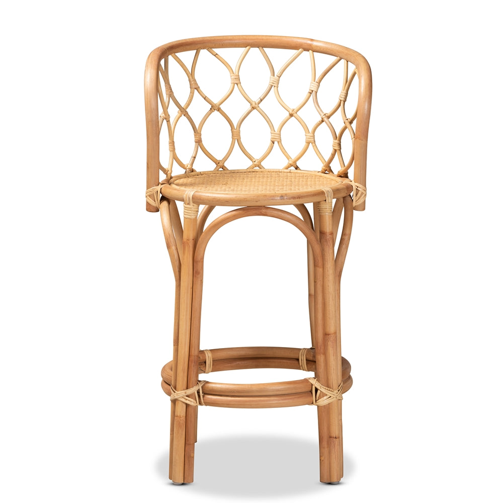 Diana Modern and Contemporary Natural Finished Rattan Counter Stool