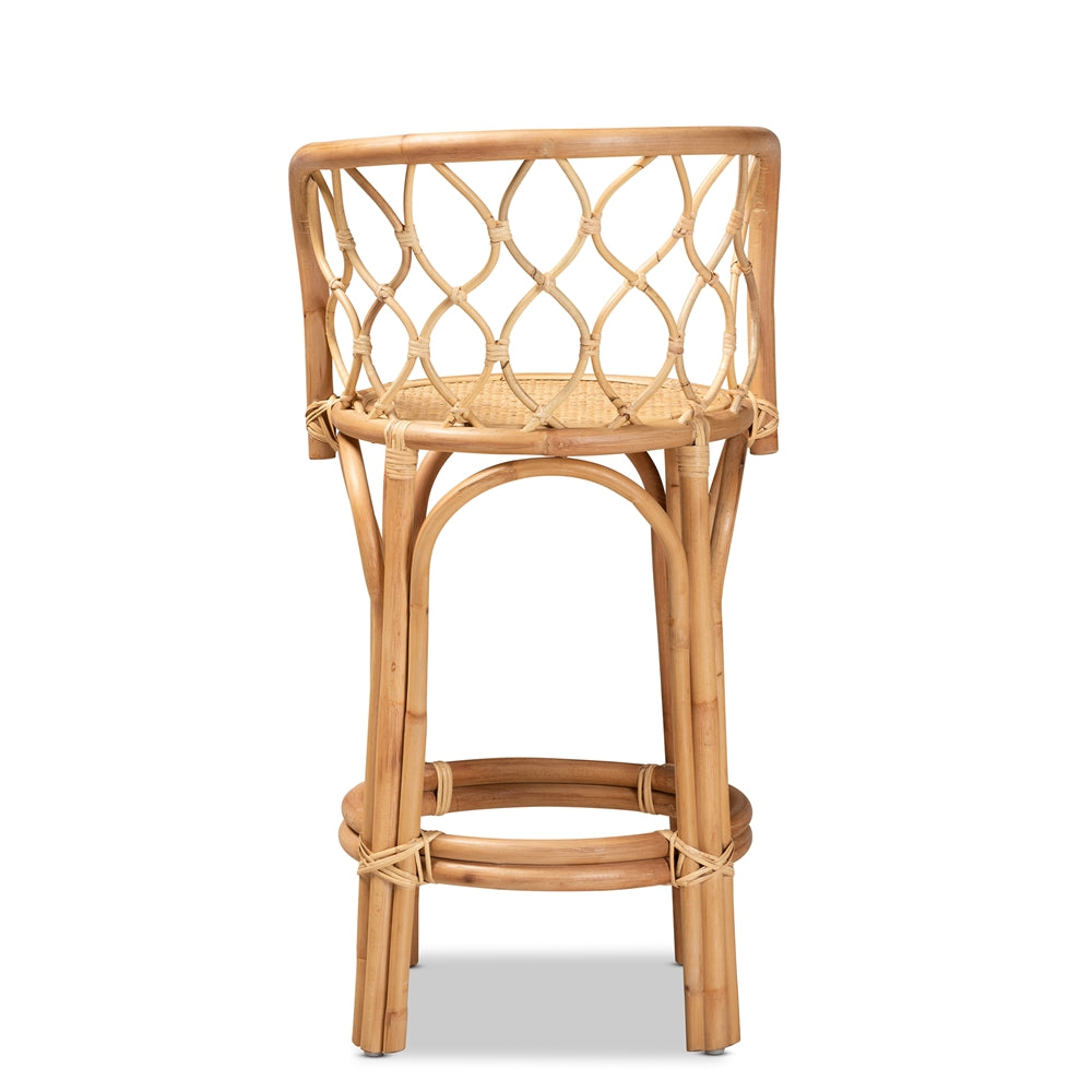 Diana Modern and Contemporary Natural Finished Rattan Counter Stool