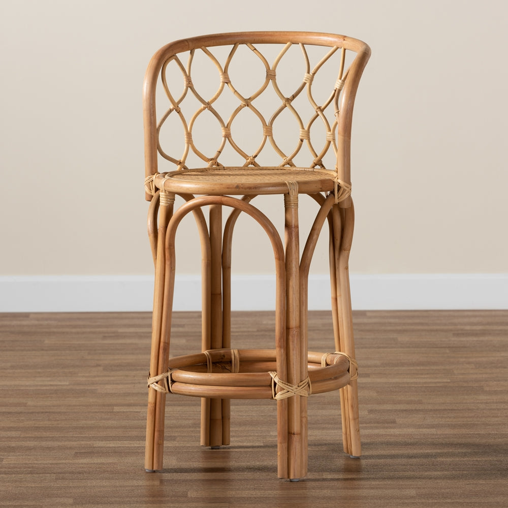 Diana Modern and Contemporary Natural Finished Rattan Counter Stool