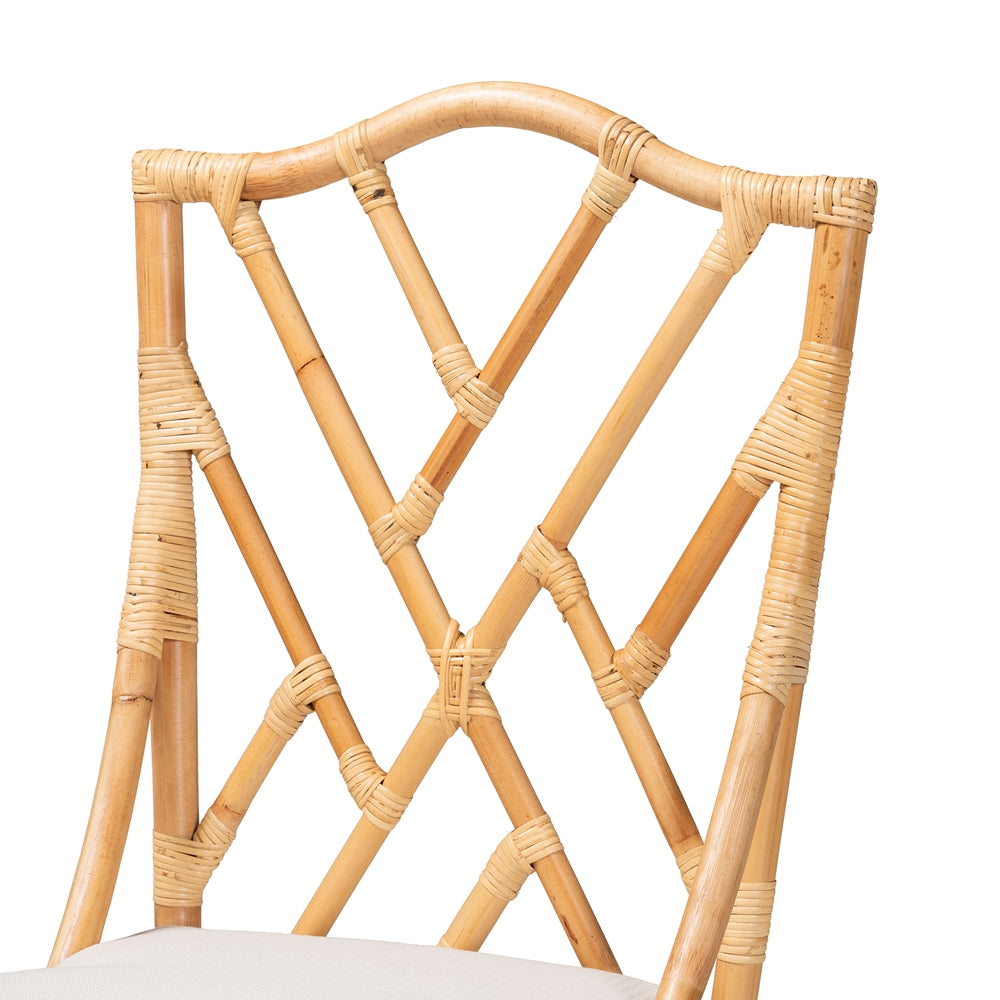 bali & pari Sonia Modern and Contemporary Natural Finished Rattan Dining Chair