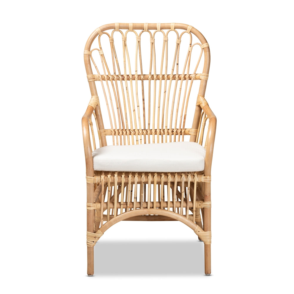 bali & pari Aya Modern and Contemporary Natural Finished Rattan Armchair