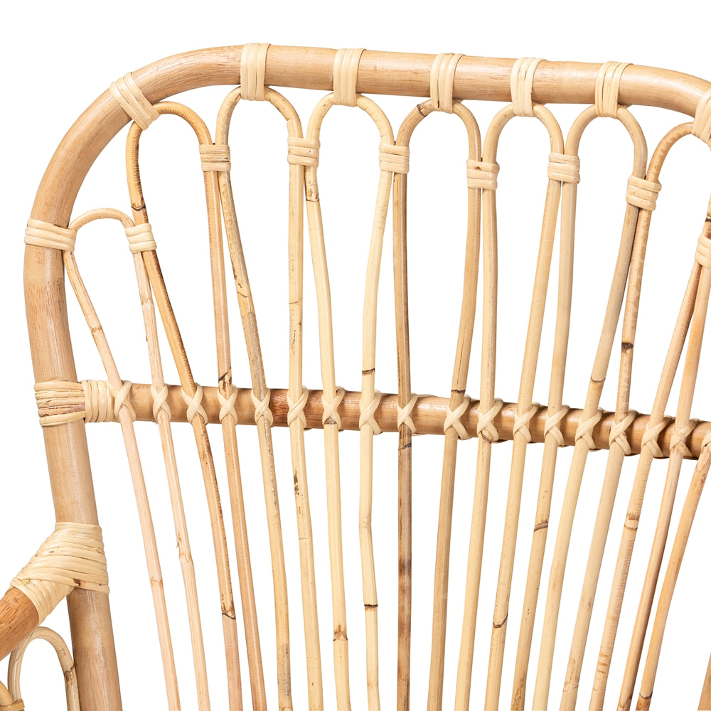 bali & pari Aya Modern and Contemporary Natural Finished Rattan Armchair