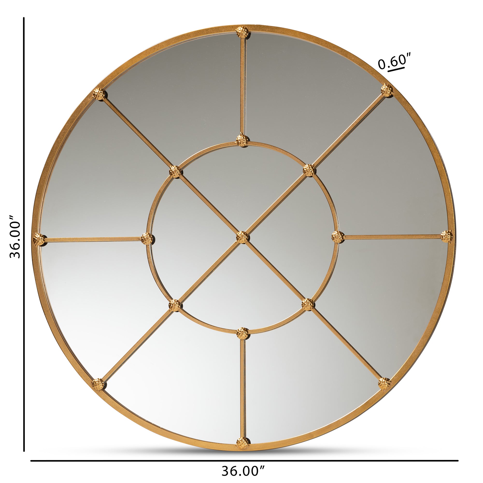 Ohara Modern and Contemporary Gold Finished Metal Accent Wall Mirror