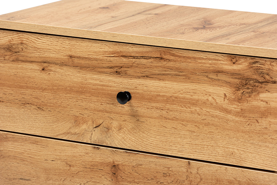 Decon Modern and Contemporary Oak Brown Finished Wood 3-Drawer Storage Chest