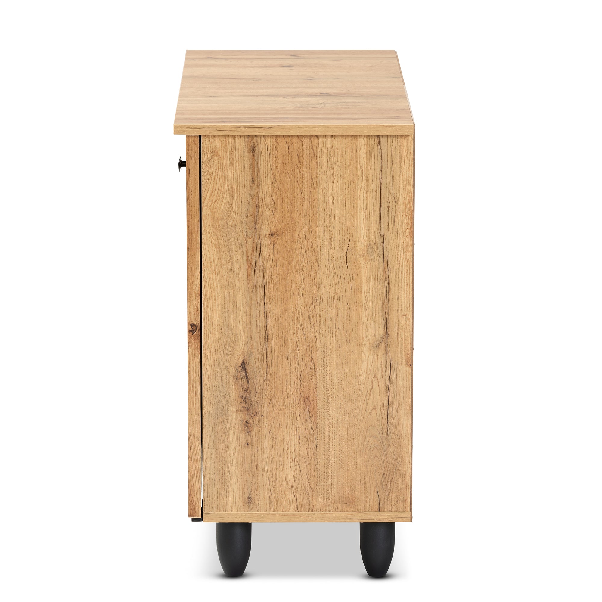Winda Modern and Contemporary Oak Brown Finished Wood 2-Door Shoe Cabinet