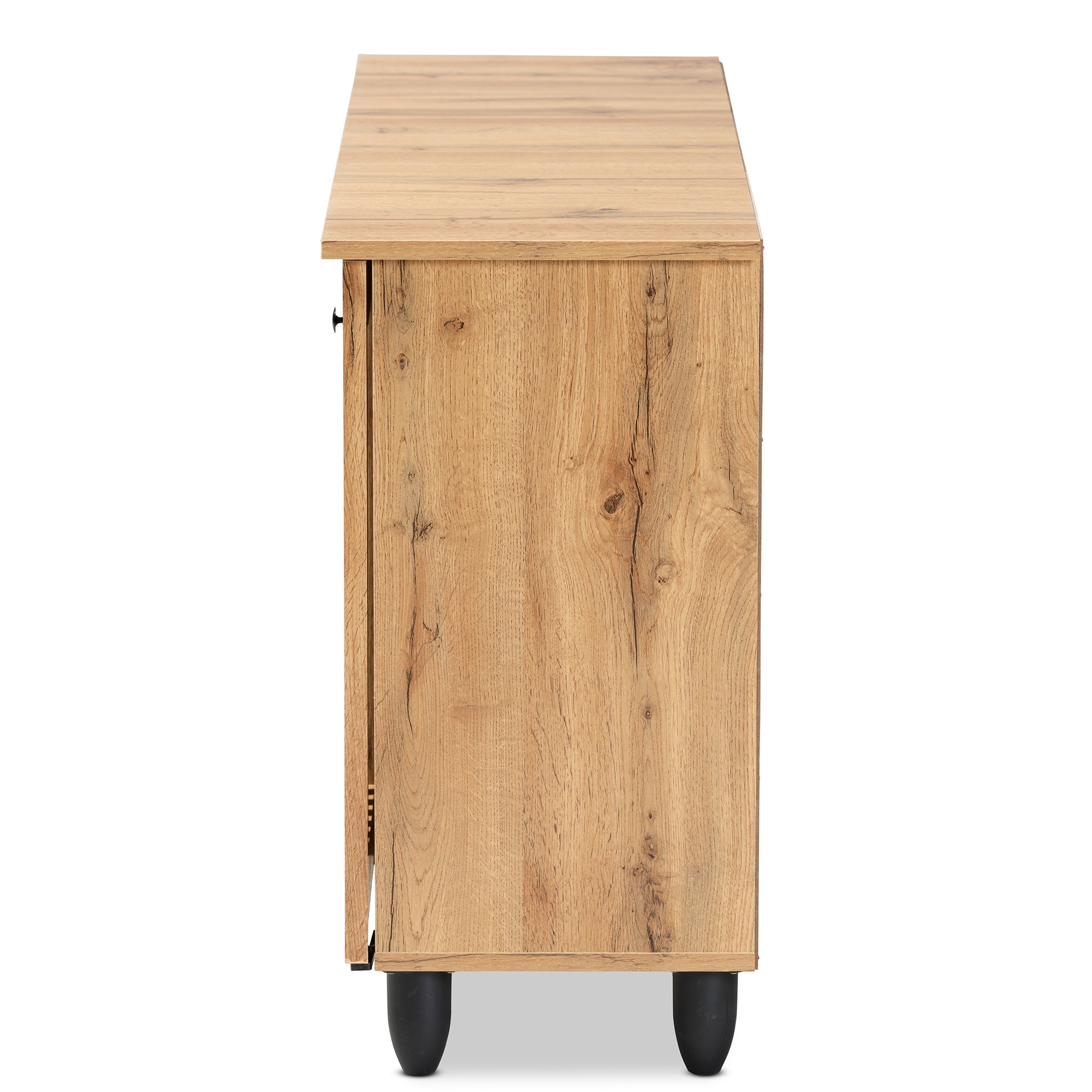 Fernanda Modern and Contemporary Oak Brown Finished Wood 3-Door Shoe Cabinet