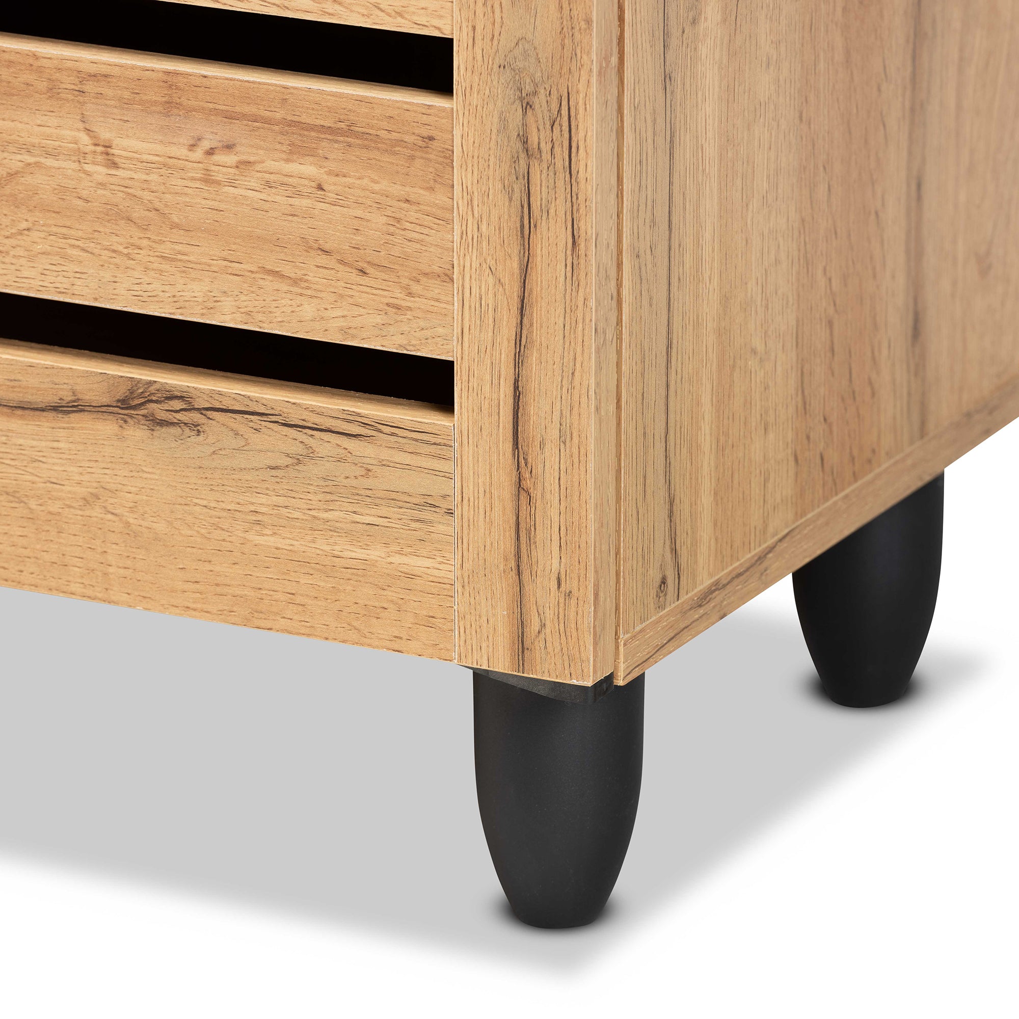 Gisela Modern and Contemporary Oak Brown Finished Wood 3-Door Shoe Storage Cabinet