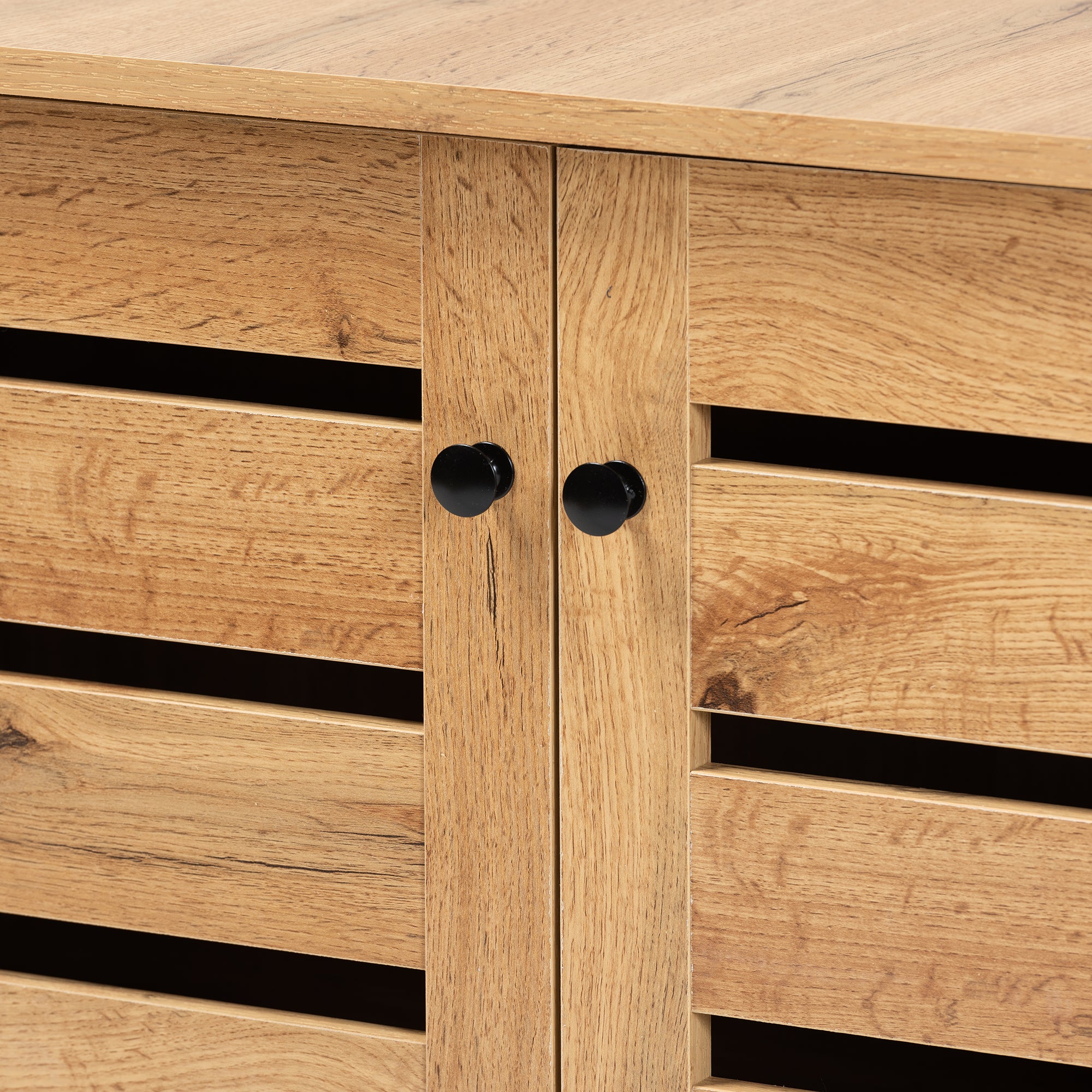 Gisela Modern and Contemporary Oak Brown Finished Wood 2-Door Shoe Storage Cabinet