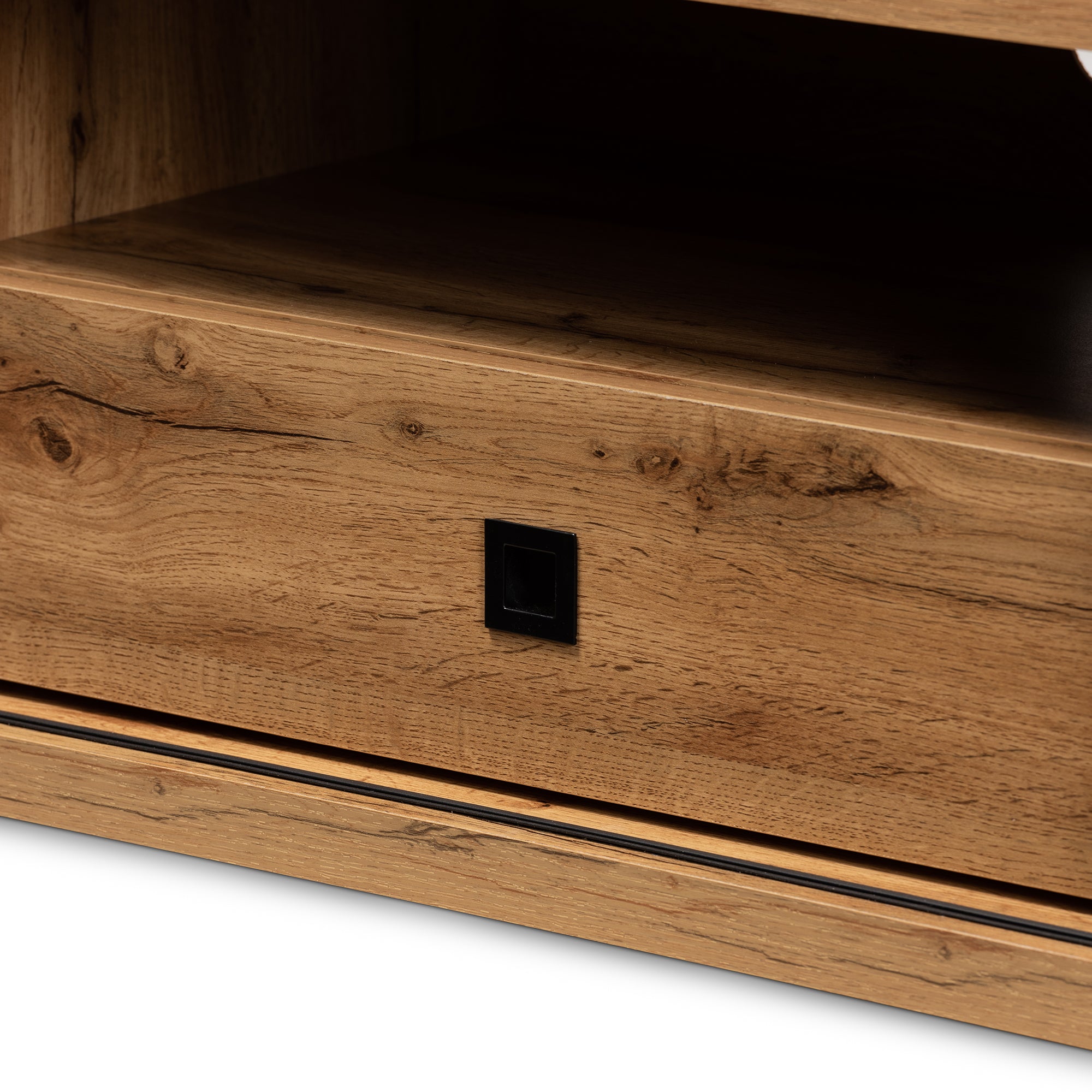 Beasley Modern and Contemporary Oak Brown Finished Wood 1-Drawer TV Stand