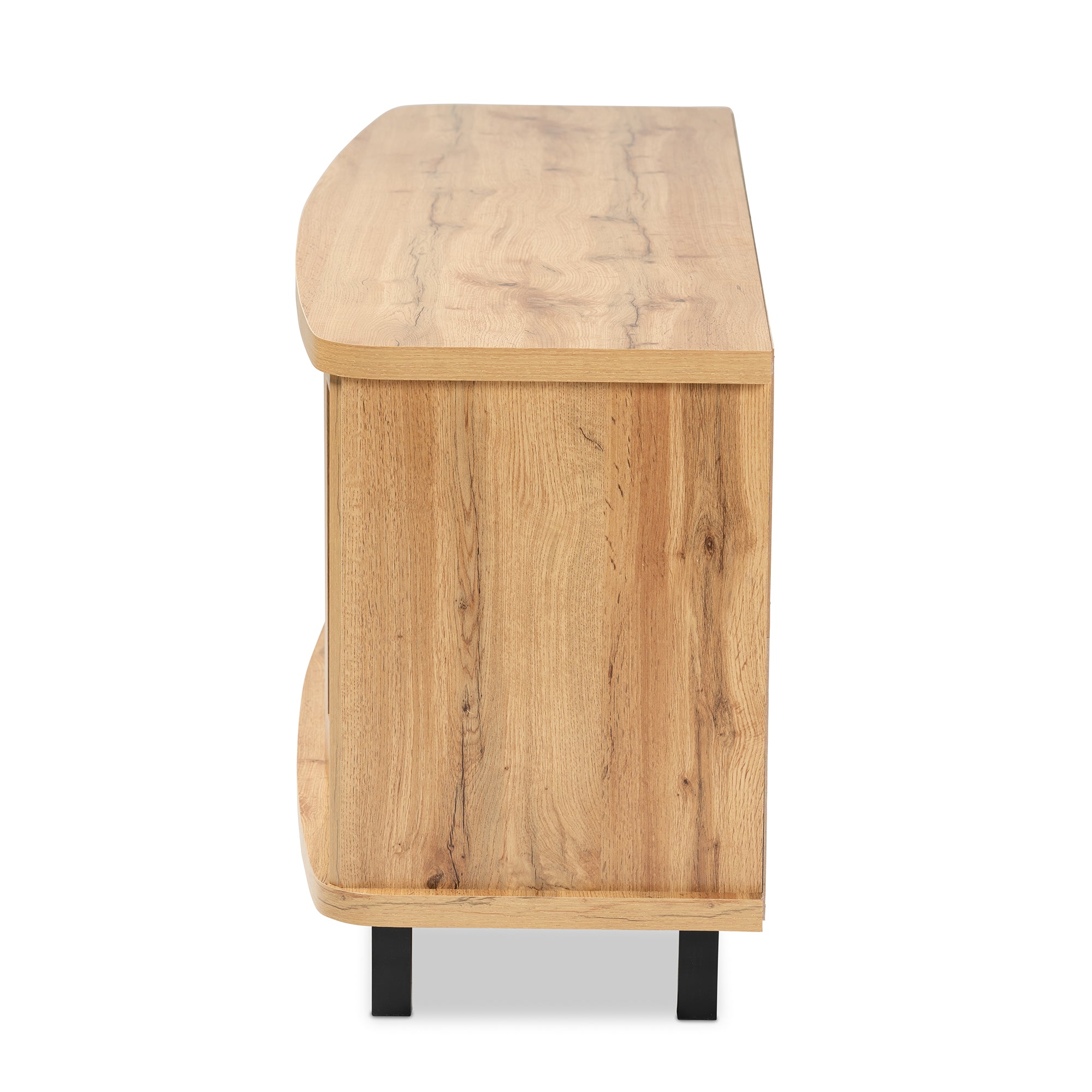Walda Modern and Contemporary Oak Brown Finished Wood 2-Drawer TV Stand