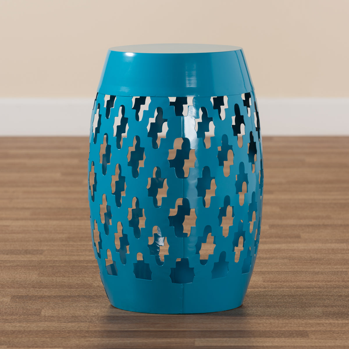 Branson Modern and Contemporary Blue Finished Metal Outdoor Side Table
