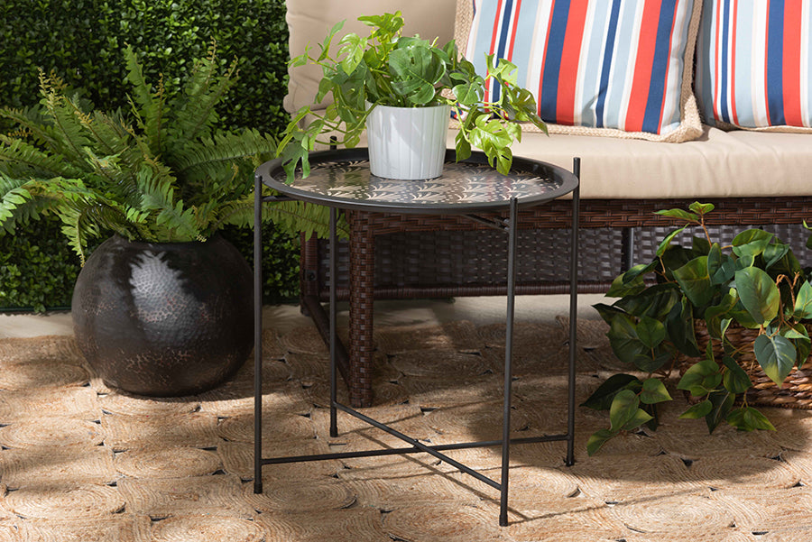 Ivana Modern and Contemporary Black Finished Metal Plant Stand