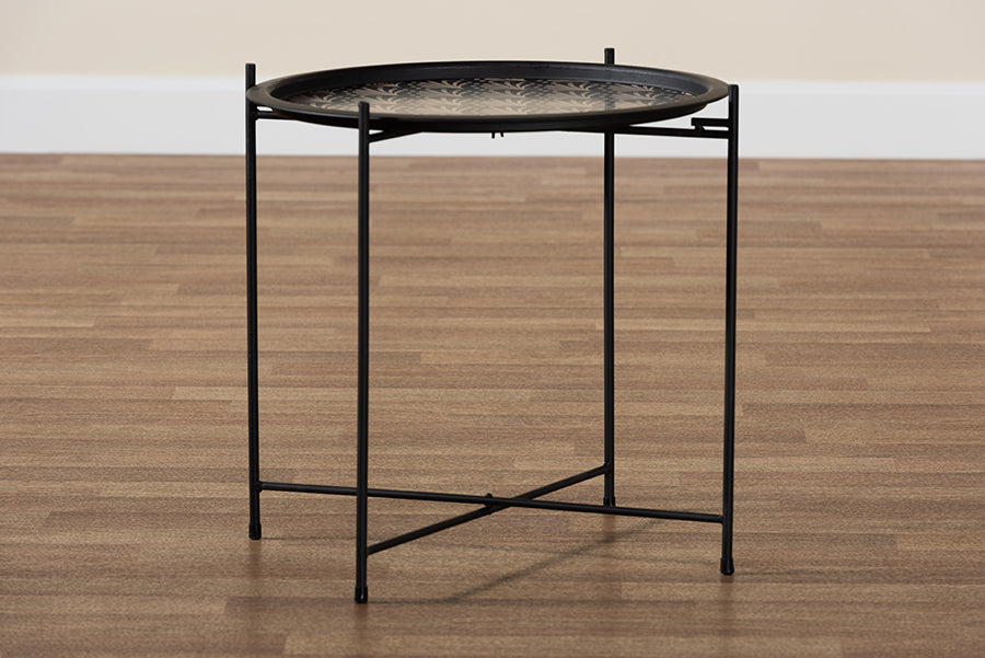Ivana Modern and Contemporary Black Finished Metal Plant Stand