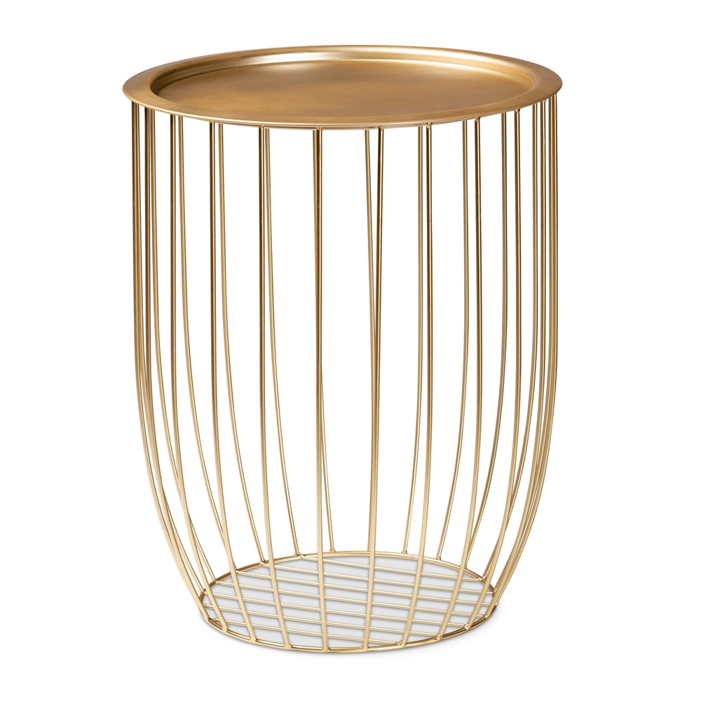 Mabon Modern and Contemporary Gold Finished Metal End Table
