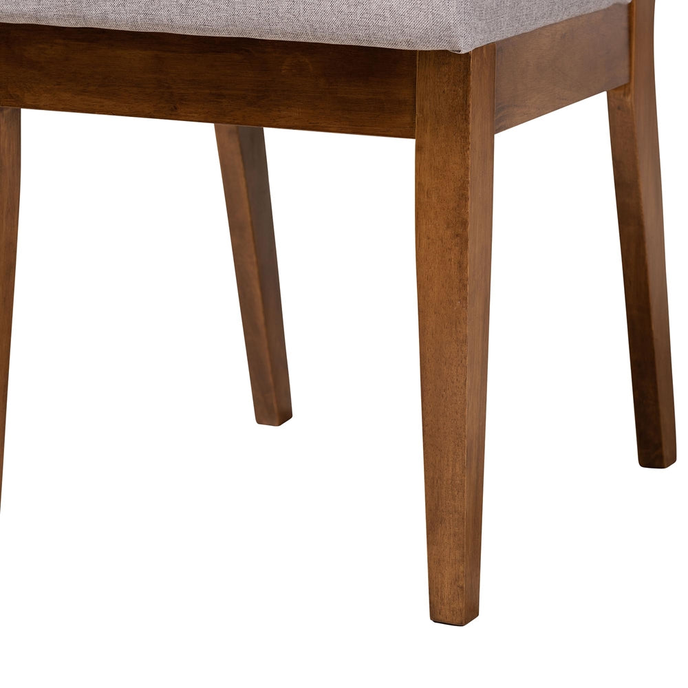 Eira Modern Grey and Walnut Brown Wood 5-Piece Dining Set
