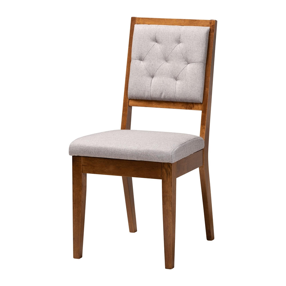 Kala Modern Grey and Walnut Brown Wood 5-Piece Dining Set