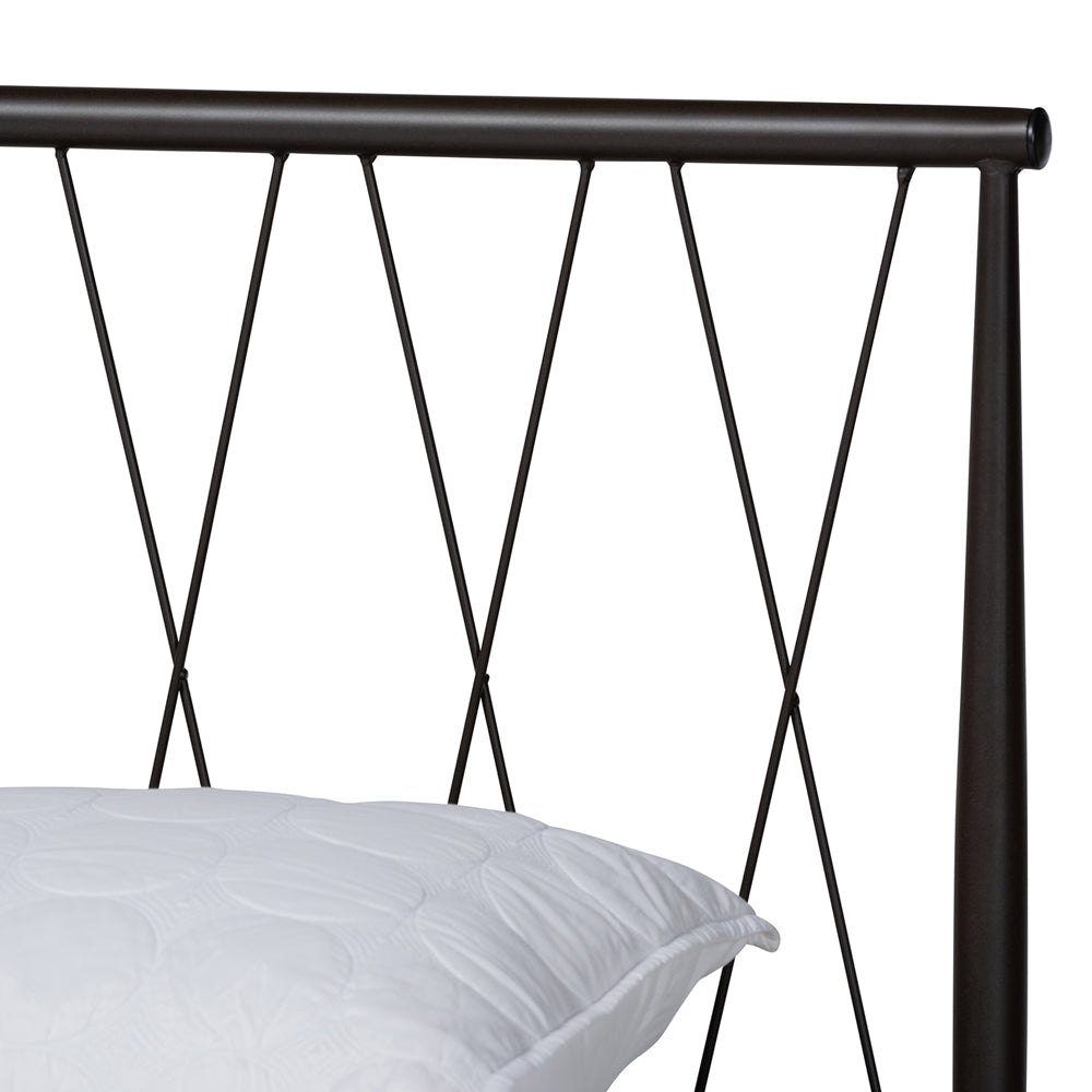 Nano Modern And Contemporary Black Finished Metal Full Size Platform Bed