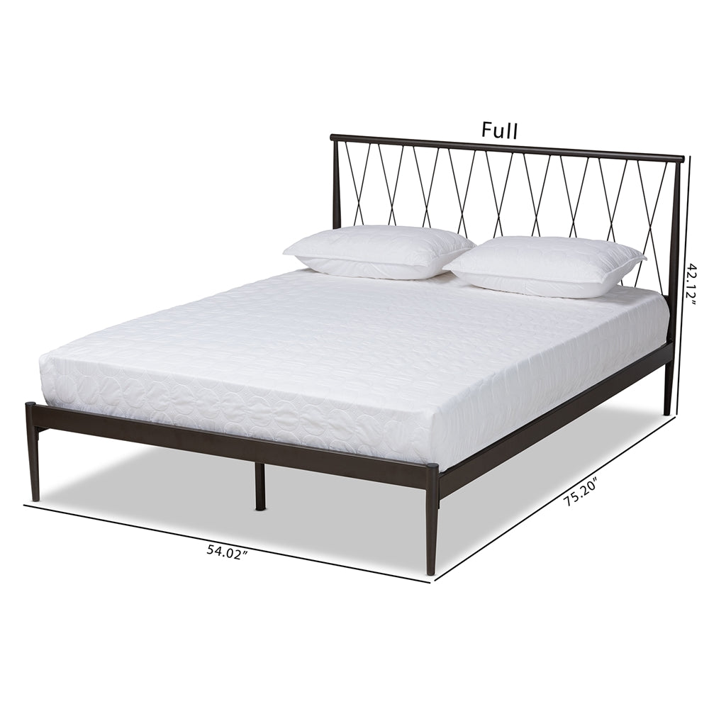 Nano Modern And Contemporary Black Finished Metal Full Size Platform Bed