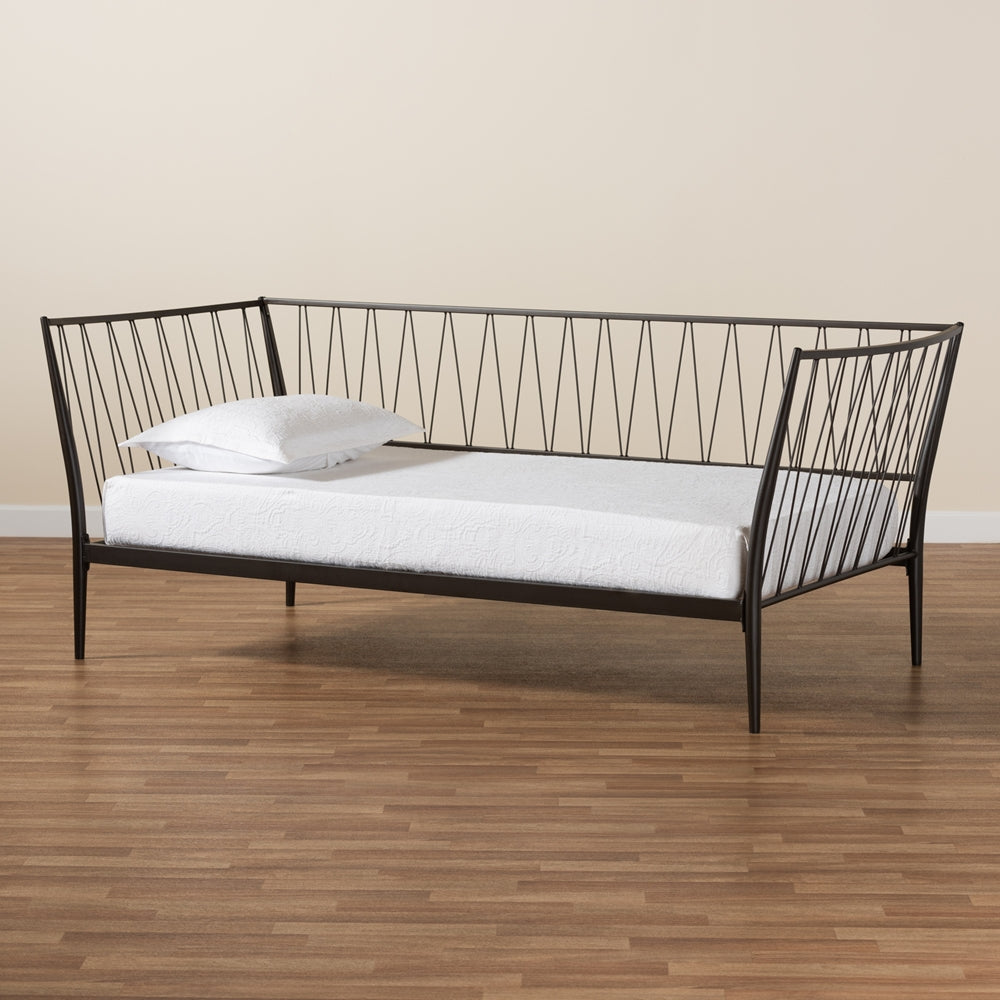 Lysa Modern And Contemporary Black Bronze Finished Metal Twin Size Daybed