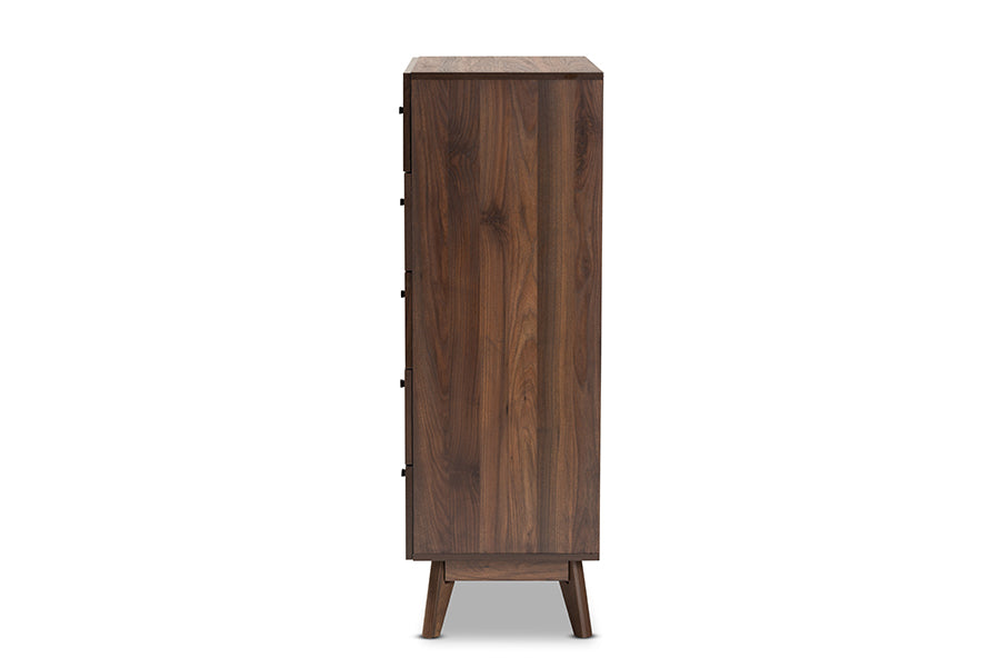 Hartman Mid-Century Modern Walnut Brown Finished Wood 5-Drawer Storage Chest