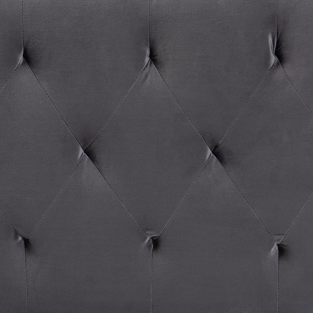 Felix Modern and Contemporary Grey Velvet Fabric Upholstered Queen Size Headboard