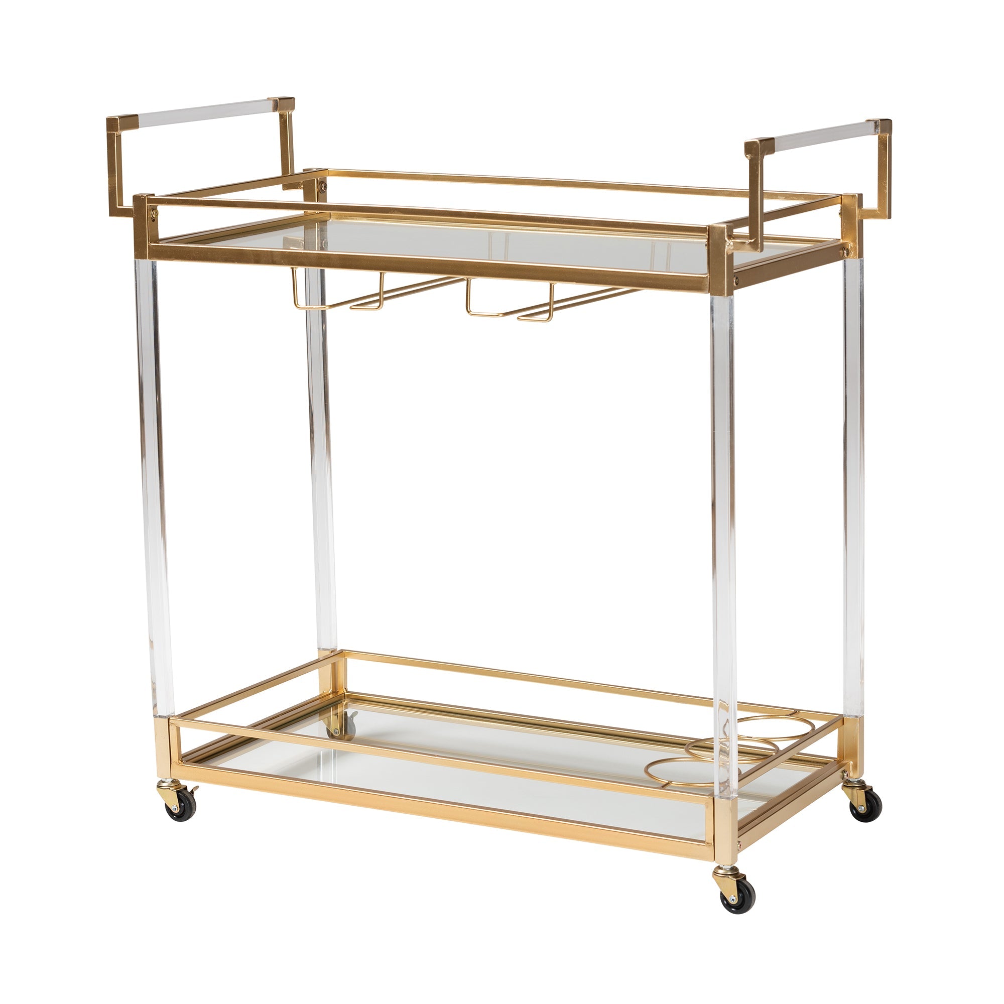 Savannah Contemporary  and  Gold Metal and Glass Wine Cart