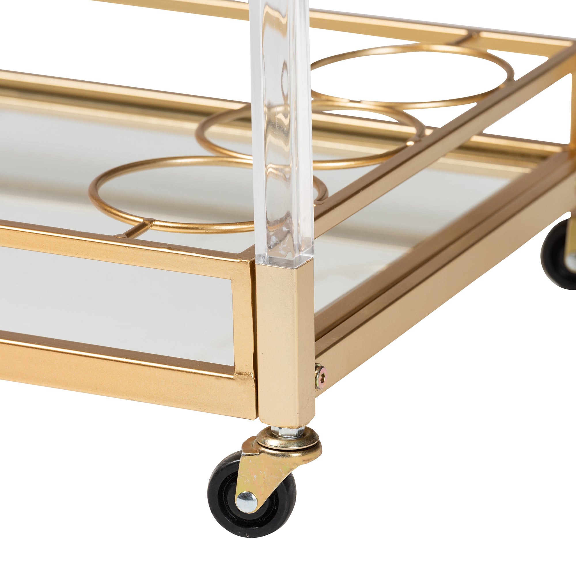 Savannah Contemporary  and  Gold Metal and Glass Wine Cart