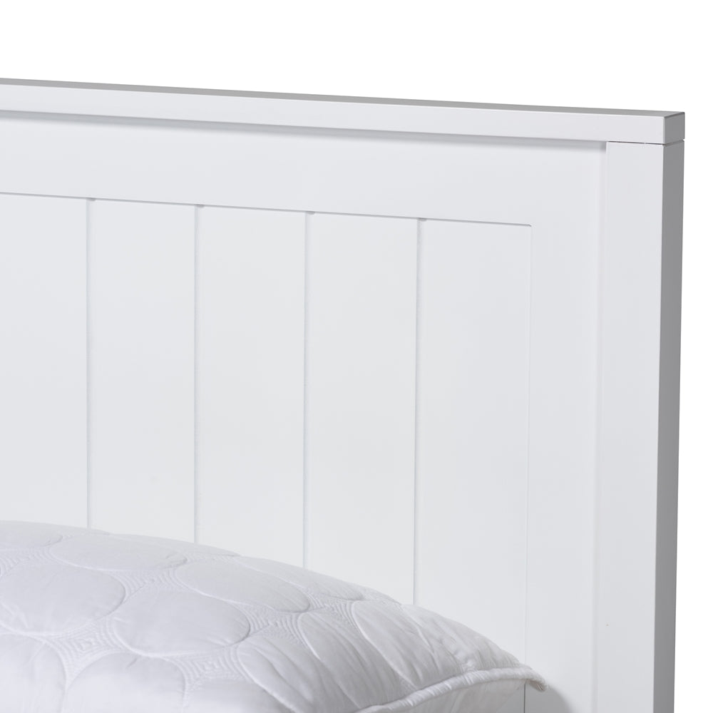 Neves Classic And Traditional White Finished Wood Full Size Platform Bed