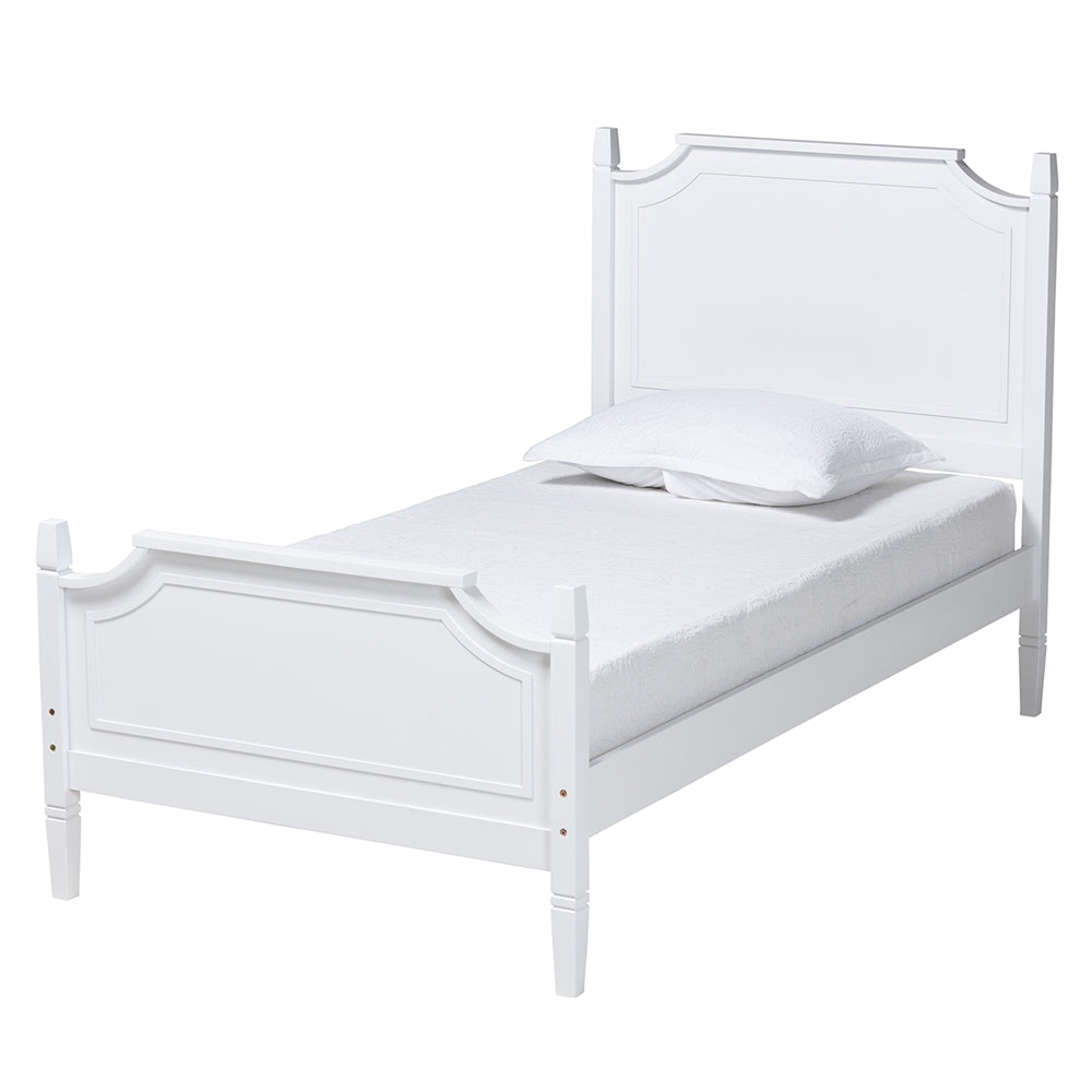 Mariana Classic And Traditional White Finished Wood Twin Size Platform Bed