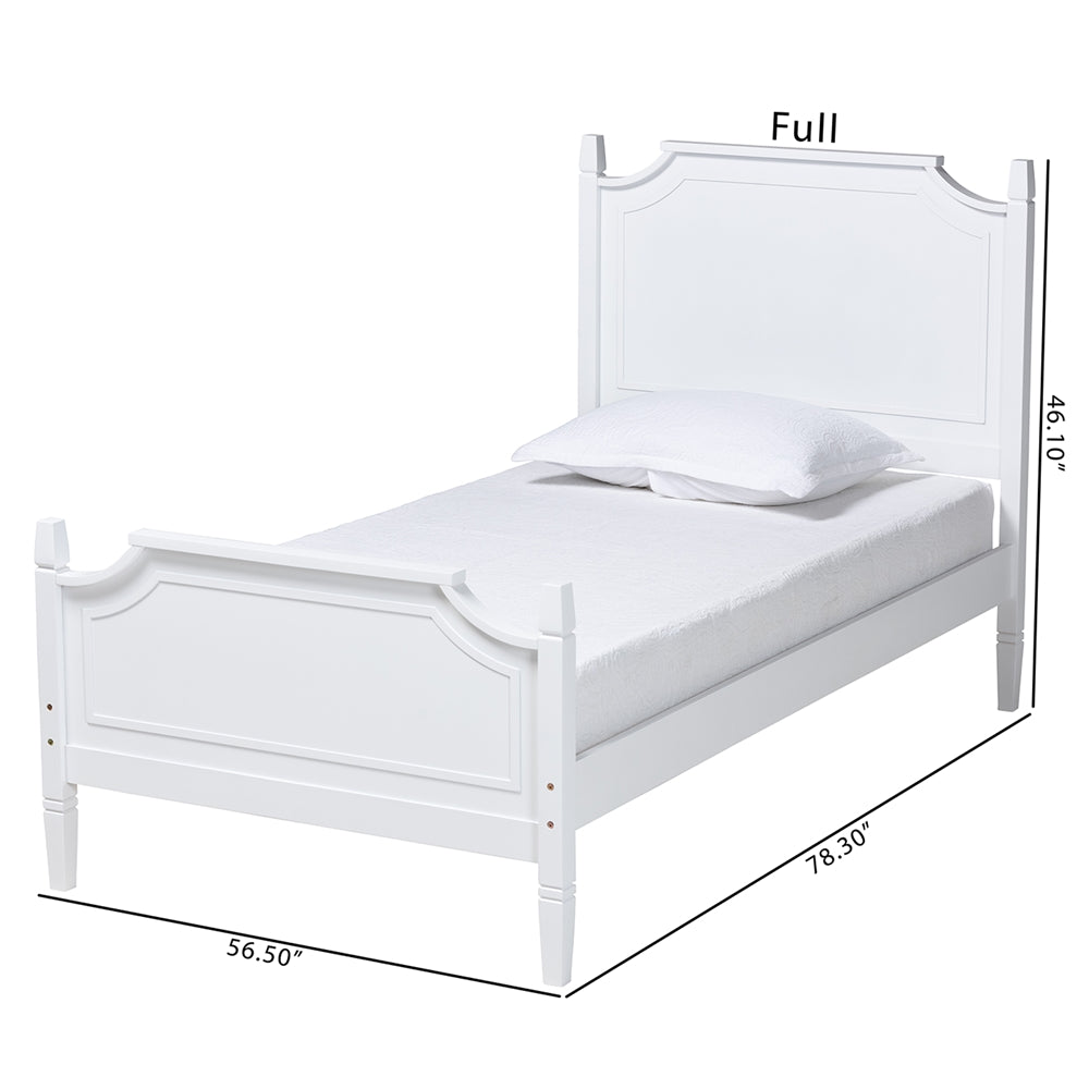 Mariana Classic And Traditional White Finished Wood Full Size Platform Bed