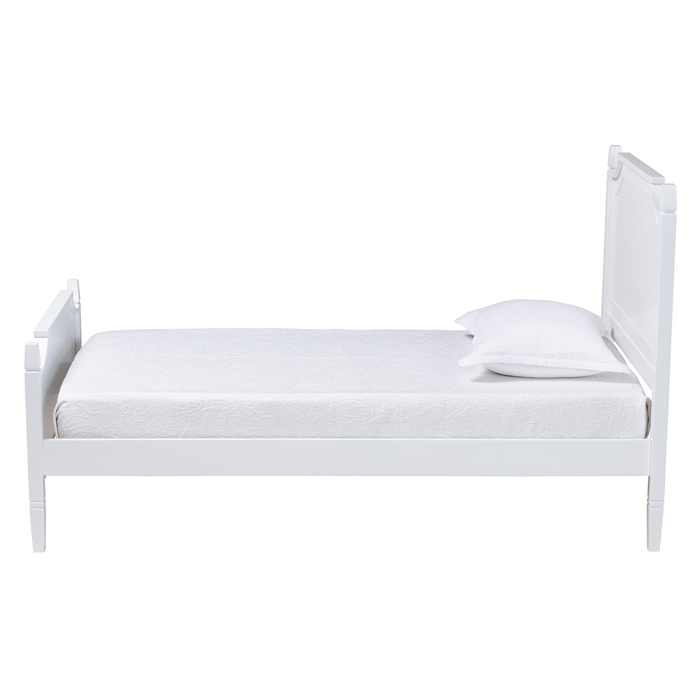 Mariana Classic And Traditional White Finished Wood Twin Size Platform Bed