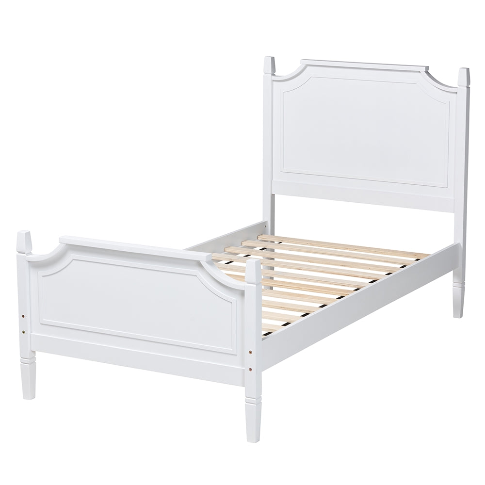 Mariana Classic And Traditional White Finished Wood Twin Size Platform Bed