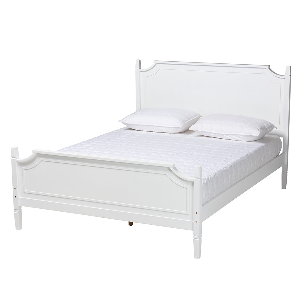 Mariana Classic And Traditional White Finished Wood Queen Size Platform Bed